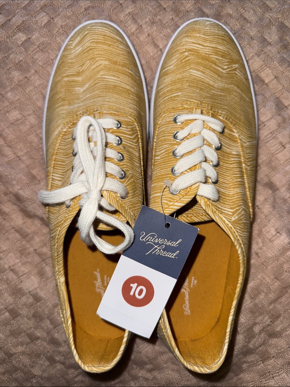 Universal Thread Yellow Canvas Low-Top Sneakers with White Laces